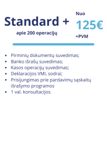 "Standartinės plius" buhalterijos paslaugos nuo 125 Eur